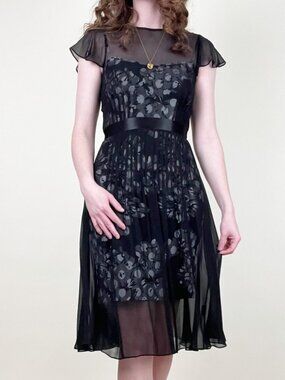 Rickie Freeman for Teri Jon Silk Cocktail Dress Wedding Guest Romantic Feminine